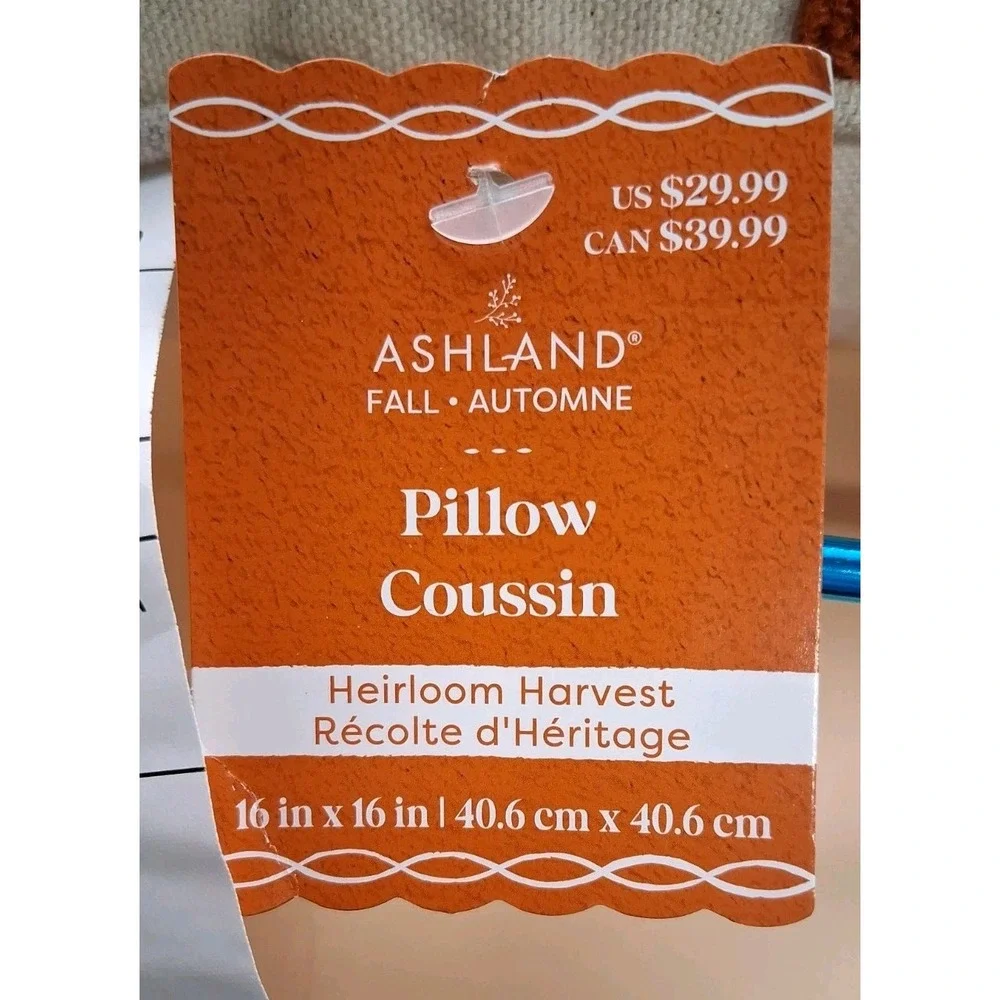 Textured Mushroom Pattern Throw Pillow by Ashland Fall Autumn Colors NWT